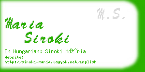 maria siroki business card